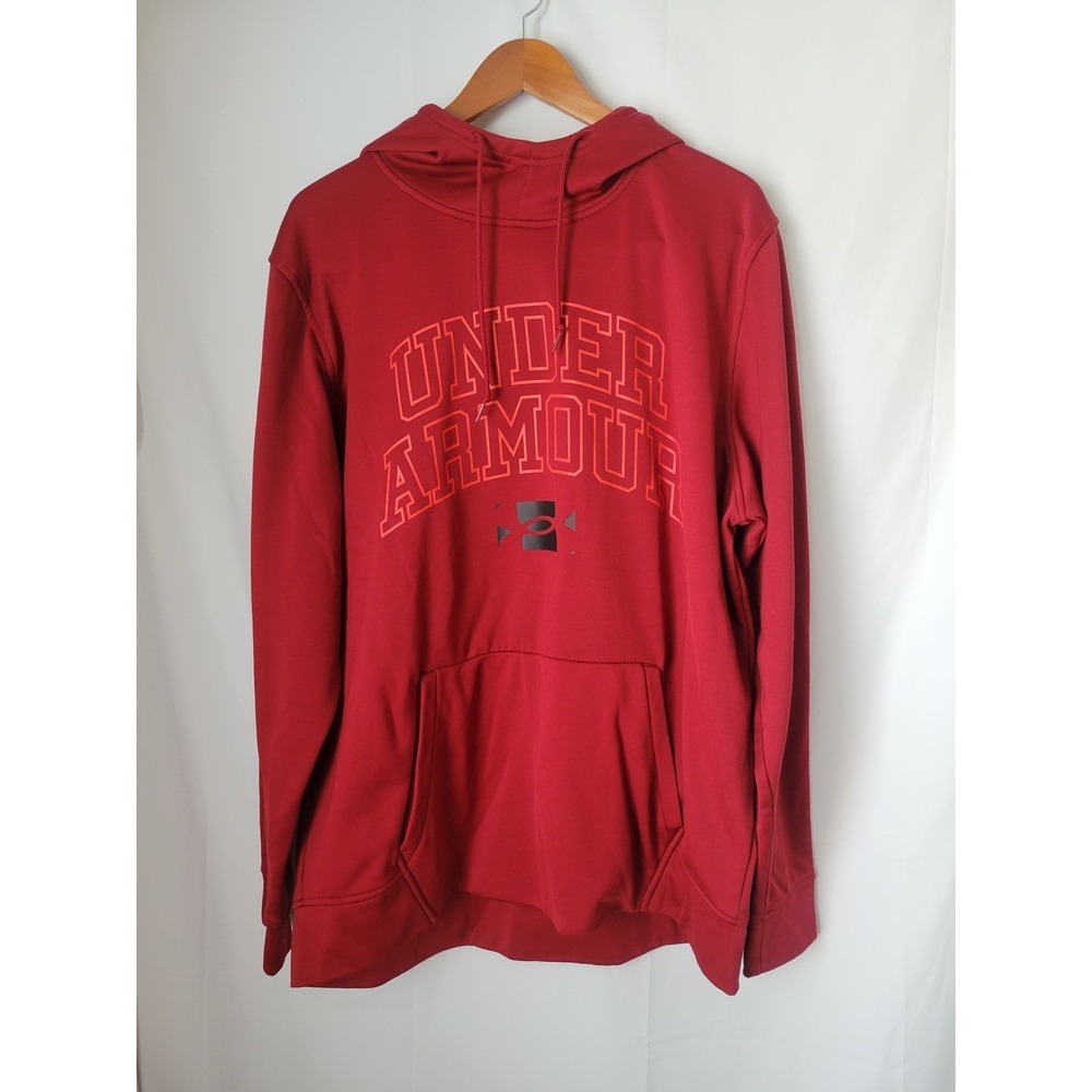 Under Armour Men's 2XL Loose Fit‎ Red Hoodie Pullover Activewear Sweatshirt